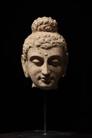 GANDHARA EGYPTIAN BEIGE BUDDHA HEAD