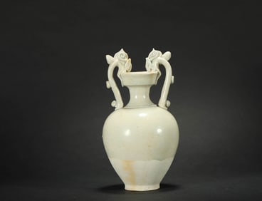 SUI DYNASTY QINGBAI PORCELAIN DOUBLE DRAGON VASE