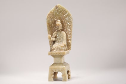 MING DYNASTY HETIAN JADE BUDDHA