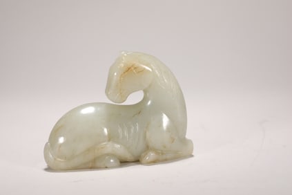 HETIAN JADE HORSE FROM THE QING DYNASTY