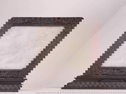 QING DYNASTY HETIAN JADE LANDSCAPE SCREEN: Name QING DYNASTY HETIAN JADE LANDSCAPE SCREEN Dimensions H:28CM L:33CM Condition Additional photographs and Condition reports are provided by request as a courtesy to our clients, as su