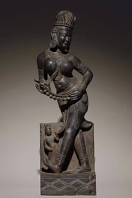GRAY SCHIST AMBIKA STATUE