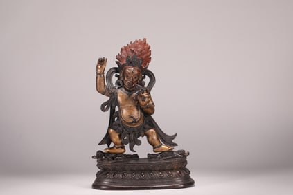 QING DYNASTY BRONZE VAJRAPANI BODHISATTVA