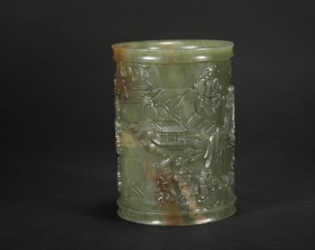 QING DYNASTY TOPAZ PEN HOLDER