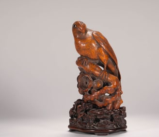 QING DYNASTY BAMBOO BIRD CARVING