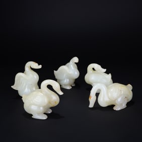 Qing Dynasty Hetian white jade pendant carved with a flying apsara