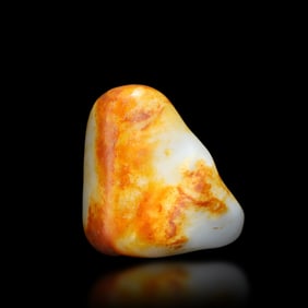 Qianlong period Qing Dynasty Hetian jade raw stone with imperial poetic inscriptions
