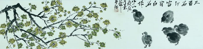 A Painting of Plum Blossoms and Chicks by Qi Baishi