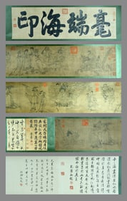 Wu Daoxuan?Celestial King Presenting a Child?on handscroll