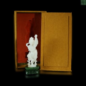 Qianlong period Qing Dynasty Hetian white jade statue of a flying celestial maiden
