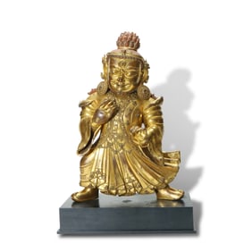 Ming Dynasty Gilt-copper Mahakala statue in Dansati style