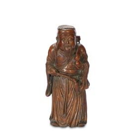 Qing Dynasty Bamboo carving statue of L?? Dongbin