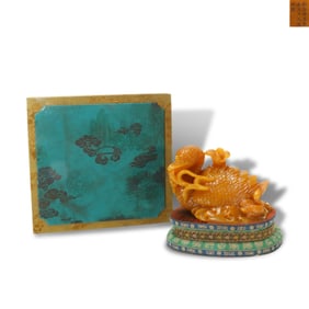 Qianlong period Qing Dynasty Imperial Tianhuang stone duck ornament
