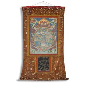 Qing Dynasty Thangka of Six Realms of Rebirth
