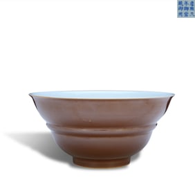 Qing Dynasty 3rd year of Kangxi period Imperial purple-gold glaze folded-rim bowl from the imperial