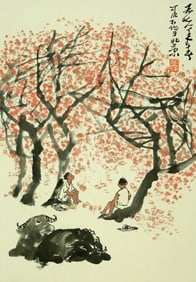 Oxherding by Li Keran