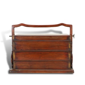 Qing Dynasty Huanghuali wood three-tiered carrying box
