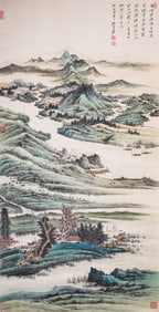 A CHINESE LANDSCAPE PAINTING BY ZHANG DAQIAN
