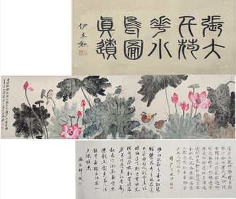 A CHINESE FLOWER-AND-BIRD PAINTING BY ZHANG DAQIAN