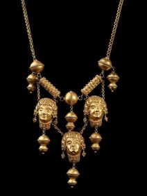 ANCIENT ROMAN PRIESTESS GOLD NECKLACE