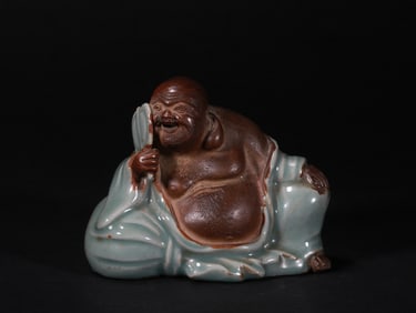 QING DYNASTY CELADON GLAZED BUDDHA STATUES