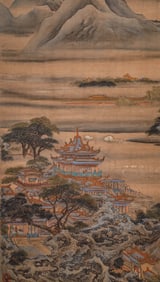 AN ANCIENT CHINESE LANDSCAPE PAINTING BY YUAN JIANG