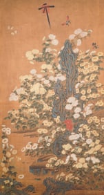 AN ANCIENT CHINESE FLOWER PAINTING OF SONG HUIZONG