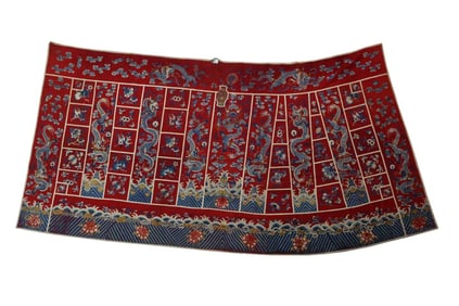 A RED MONK'S ROBE WITH DRAGON PATTERNS FROM THE QING DYNASTY