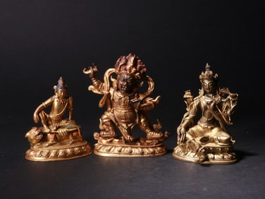 THREE BUDDHA STATUES FROM THE QING DYNASTY
