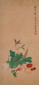 A CHINESE FLOWER PAINTING BY YU ZHIZHEN