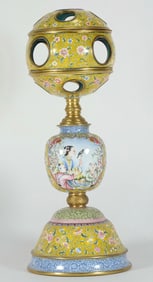 QING DYNASTY COPPER-BASED PAINTED ENAMEL HAT STAND