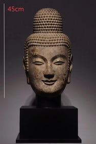 GREAT WEI DYNASTY GILDED BUDDHA HEAD