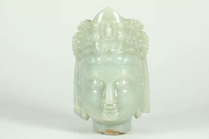 MING DYNASTY HETIAN JADE BUDDHA HEAD