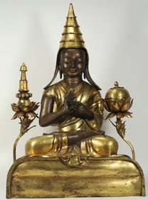 GILDED ATISHA FROM THE QING DYNASTY