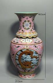 QING DYNASTY ENAMEL HOLLOW ROTATING VASE