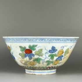 MING DYNASTY DOUCAI FRUIT BOWL