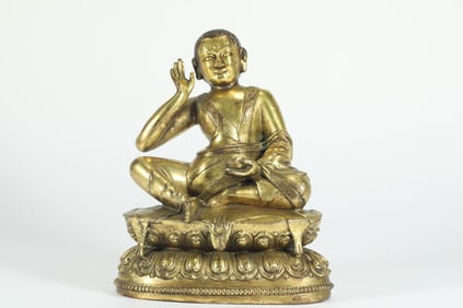 GILDED STATUE OF MIREPA FROM THE MING DYNASTY