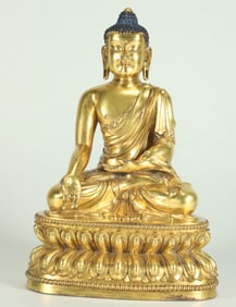 MING DYNASTY GILDED BUDDHA STATUE