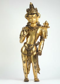 GILDED LOTUS-HANDED BODHISATTVA FROM THE MING DYNASTY