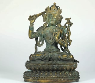 GILDED MANJUSRI BODHISATTVA FROM THE MING DYNASTY