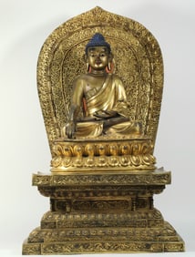 MING DYNASTY GILDED BUDDHA STATUE
