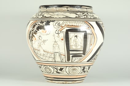 SONG DYNASTY CIZHOU KILN FIGURE JAR