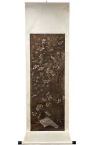 SONG DYNASTY LI DI SILK BIRD AND FLOWER PAINTING