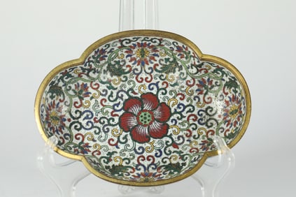 QING DYNASTY CLOISONN? BEGONIA WASHBASIN