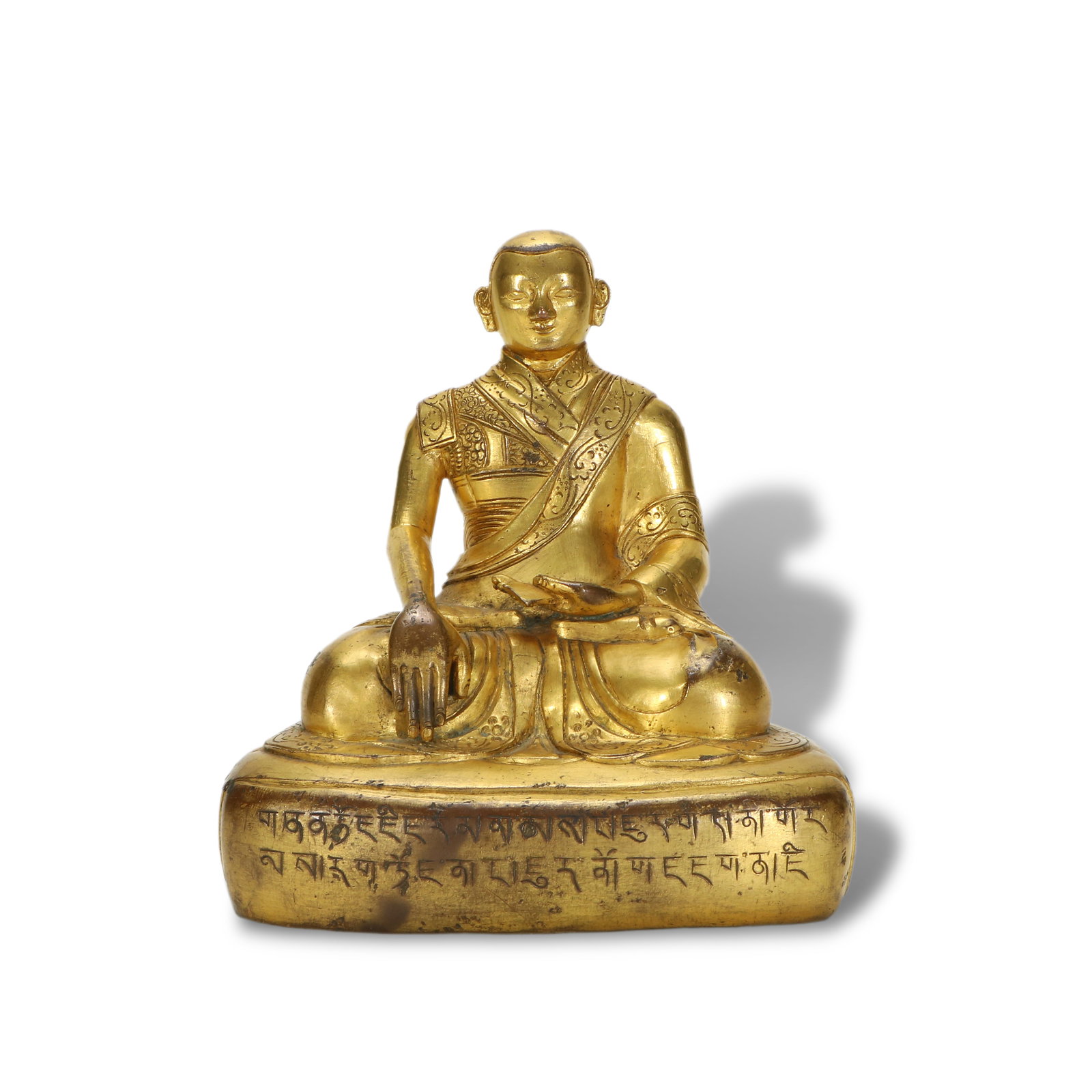 Ming Dynasty Gilt-bronze statue of a Buddhist master (1 of 5)
