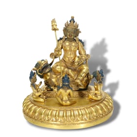 Ming Dynasty Yongle period Gilt-bronze statue of Jambhala