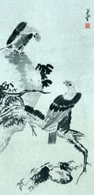 Bada Shanren Two Eagles