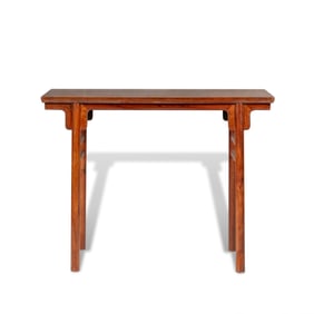Qing Dynasty Small Huanghuali narrow table with round legs