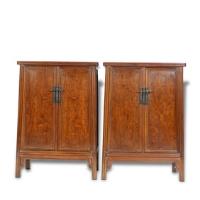 Qing Dynasty A pair of Huanghuali wood noodle cabinets