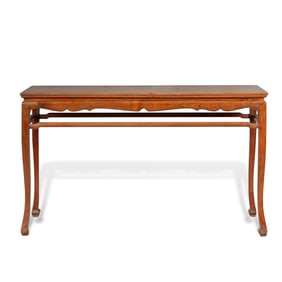 Qing Dynasty Huanghuali narrow table with triple-curved legs